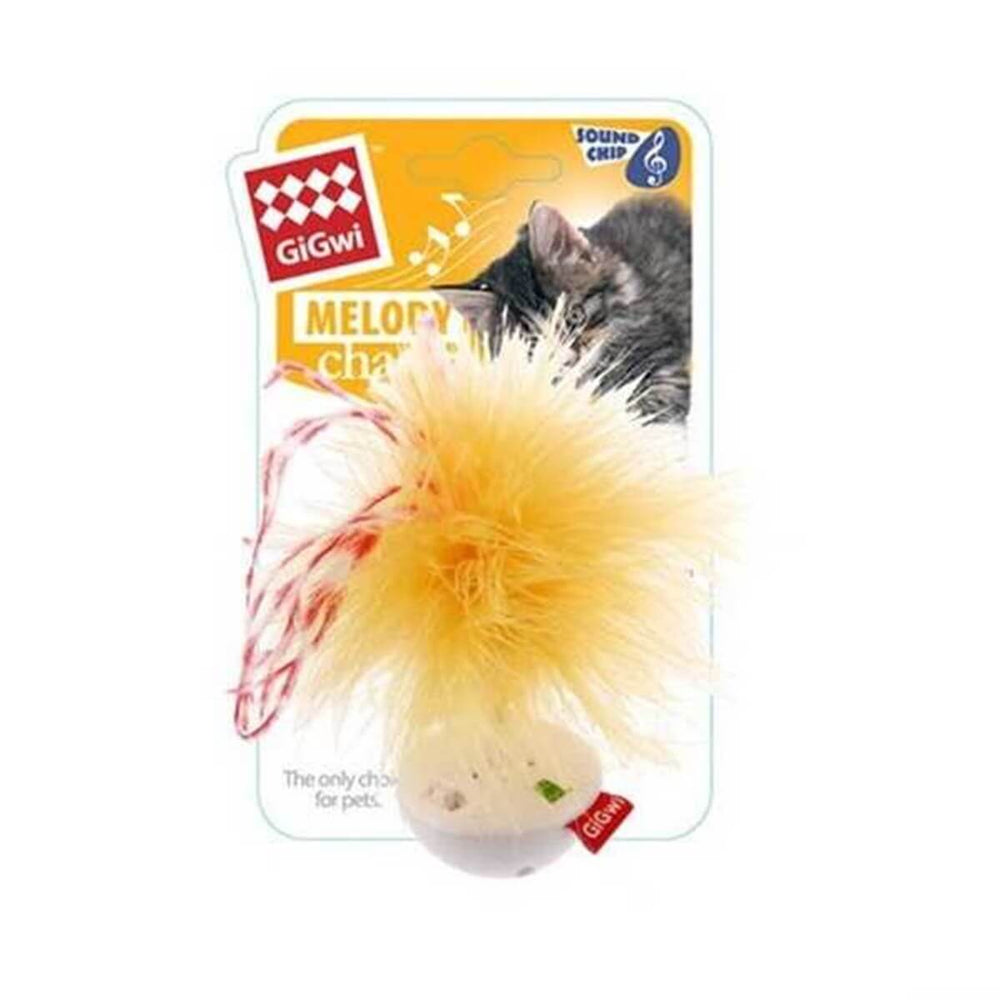 Gigwi Pet Droid Sounding Natural Feather Toy for Cats