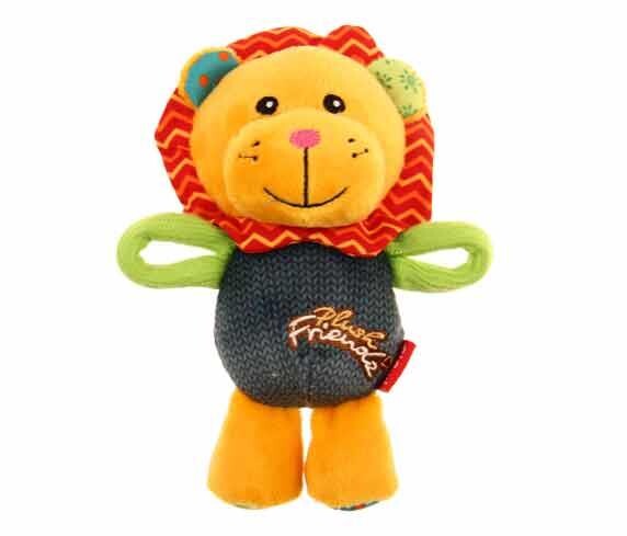 Gigwi Plush Friendz Squeaky Lion Dog Toy for Indoor Play