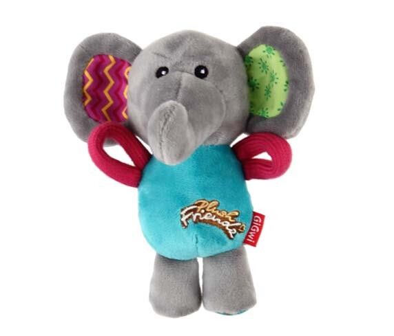 Gigwi Plush Friendz Squeaky Elephant Dog Toy Medium