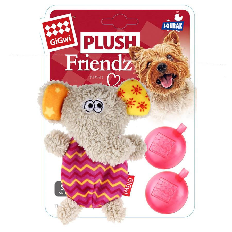 Gigwi Plush Friendz Squeaky Elephant Dog Toy 12 cm