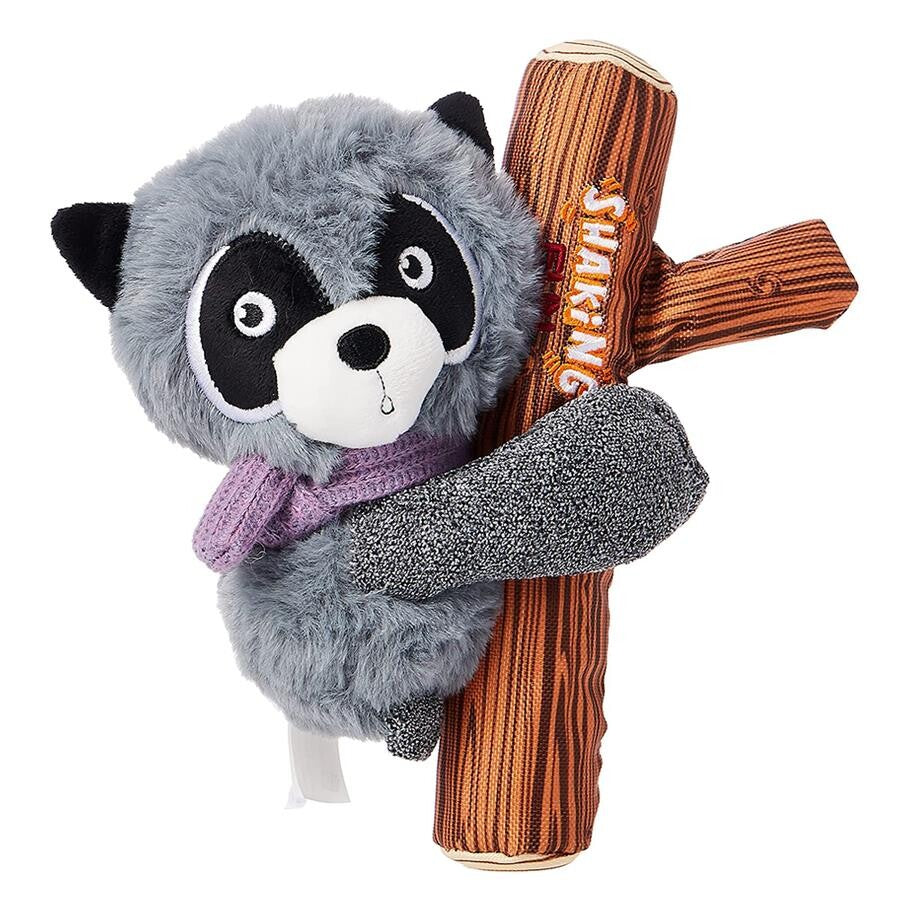 Gigwi Squeaky Raccoon Plush Dog Toy with Rope 1 Count