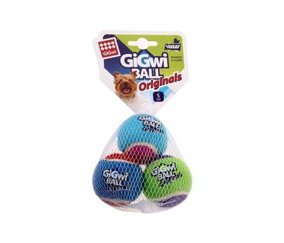 Gigwi Squeaky Tennis Ball 3-Pack Dog Toy 5 cm