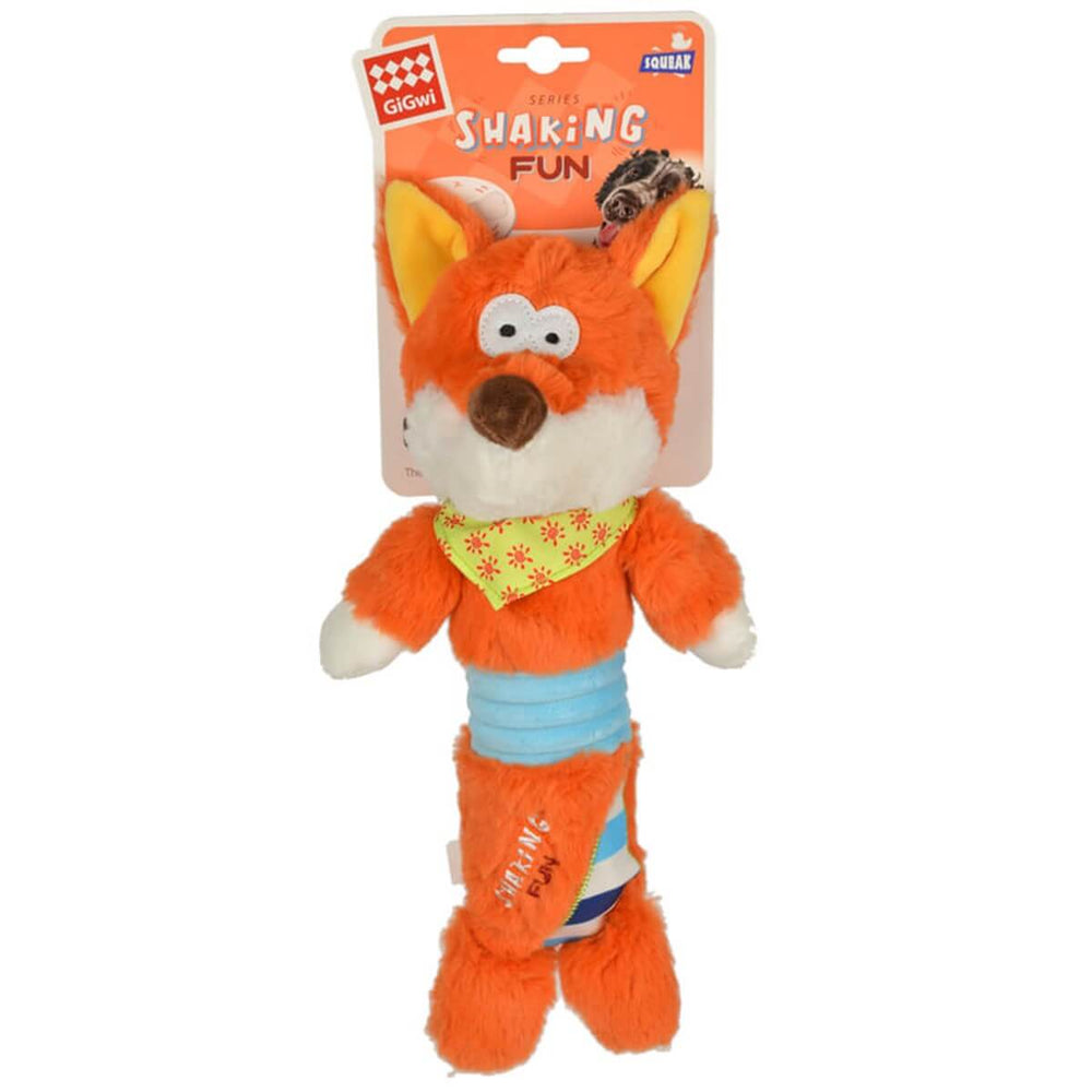 Gigwi Squeaky Plush Fox Dog Toy Durable Interactive Design