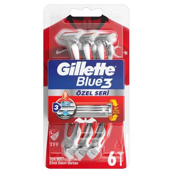Gillette Blue 3 Pride Disposable Razors for Smooth Shave 6 Count
