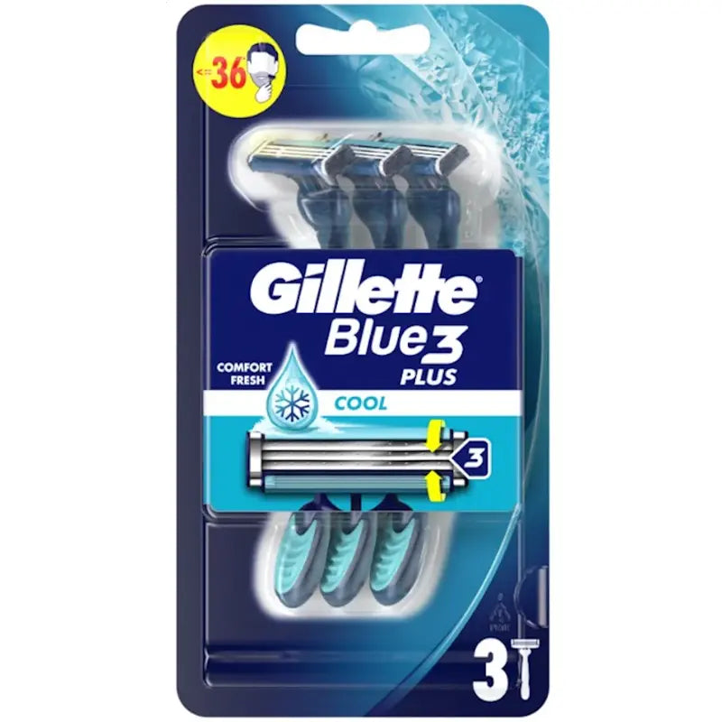 Gillette Blue3 Cool Disposable Razors for Men 3 Count