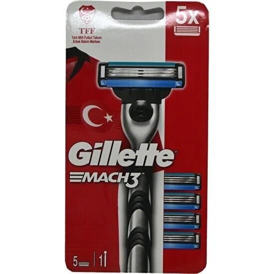 Gillette Mach3 Razor with 5 Replacement Blades Set