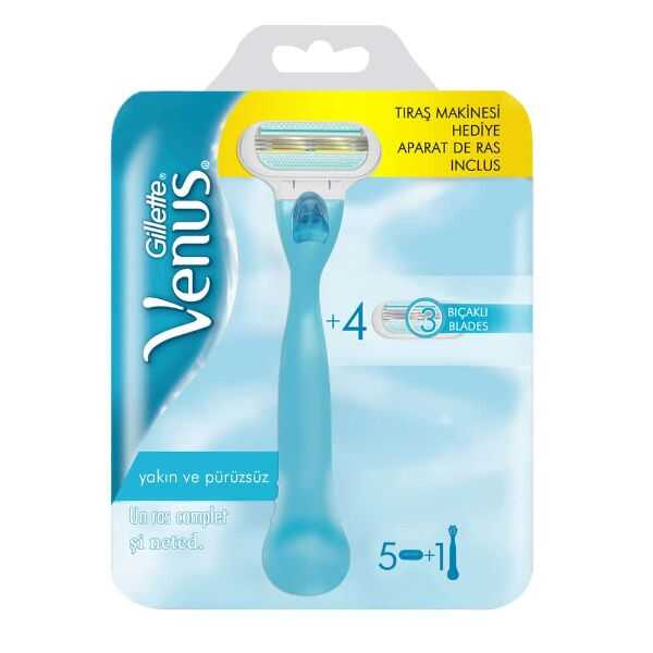 Gillette Venus Razor with 4 Replacement Blades for Smooth Skin