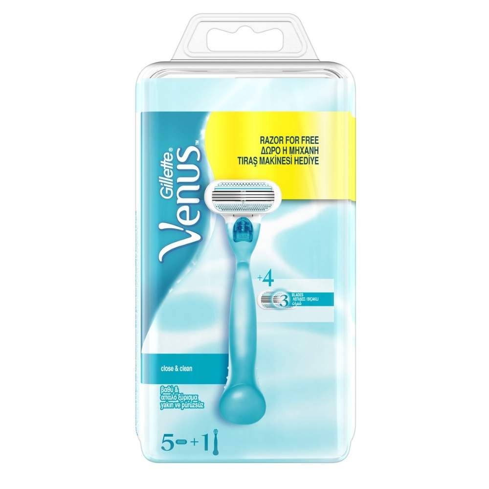 Gillette Venus Razor with 4 Replacement Blades for Smooth Skin