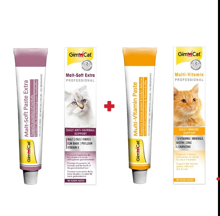 GimCat Malt-Soft Extra & Multivitamin Paste Duo Set 2 x 20g