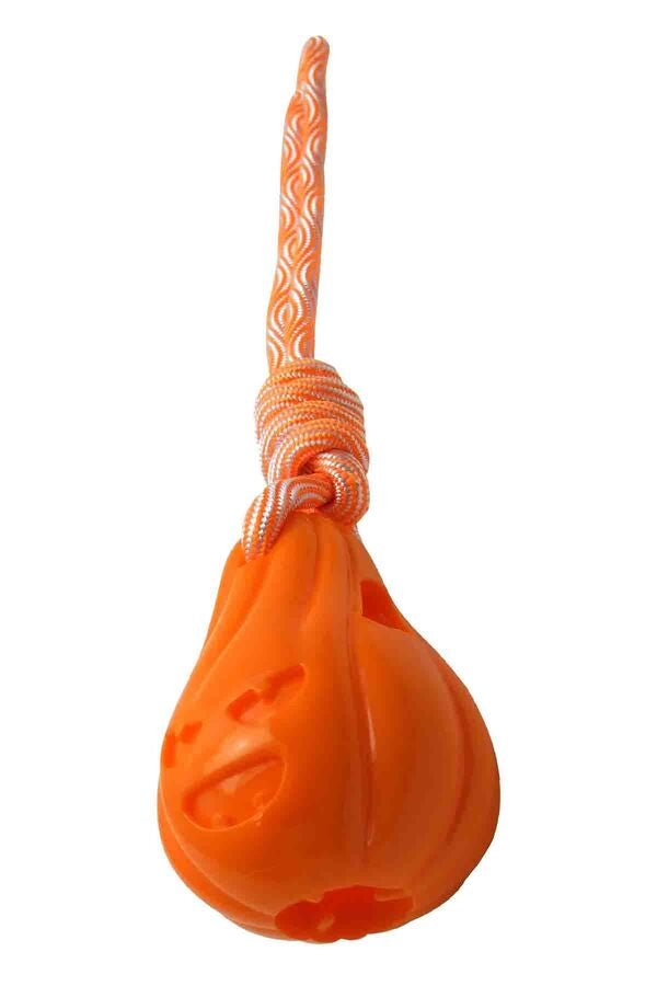 Gimdog Pumpkin Shape Tug Dog Toy with Cotton Rope 10x5 cm