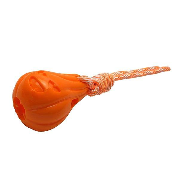 Gimdog Pumpkin Shape Tug Dog Toy with Cotton Rope 10x5 cm
