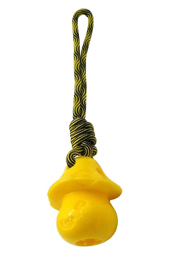 Gimdog Mushroom Tug & Chew Dog Toy Yellow 10x5 cm