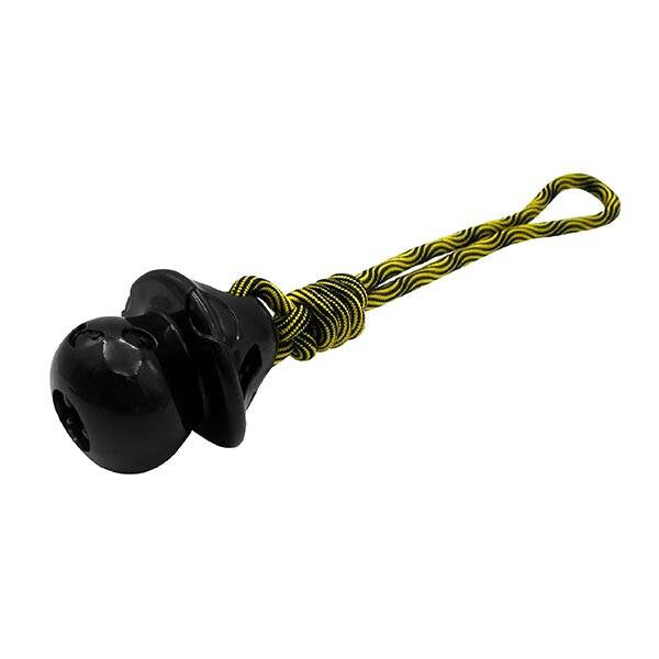 Gimdog Mushroom Tug & Chew Dog Toy with Cotton Rope Black 10x5cm