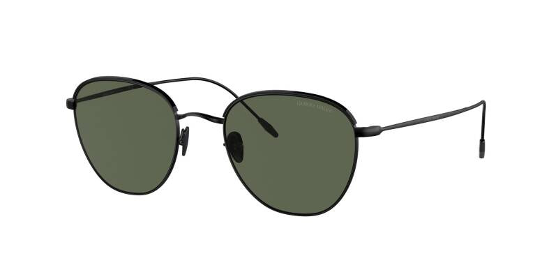 Giorgio Armani Round Metal Sunglasses with Green Lenses 51mm