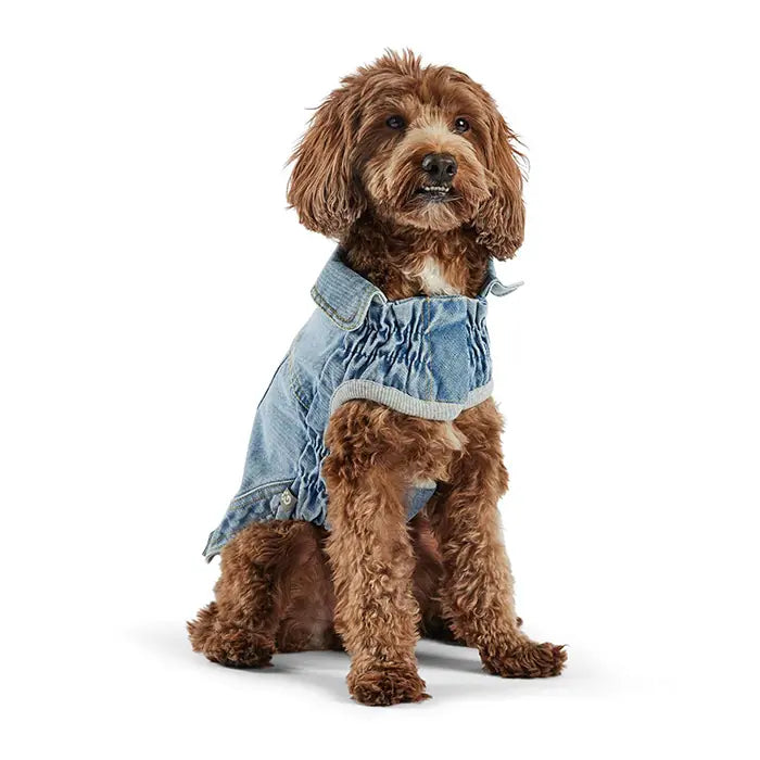GF Pet 90s Denim Dog Jacket Retro Sherpa Lined Coat