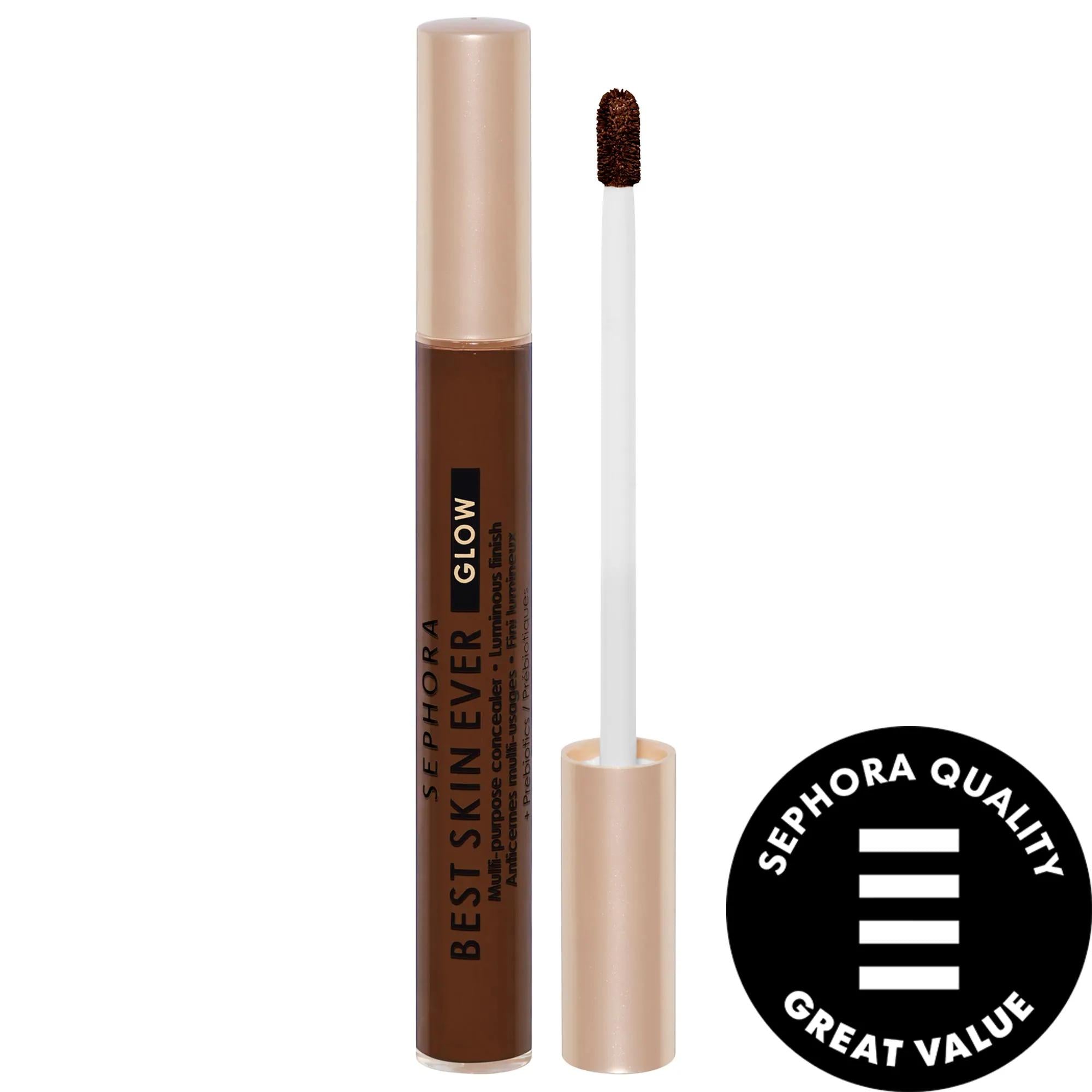 Sephora Collection Best Skin Ever Multi-Use Hydrating Glow Concealer - Long-Lasting Radiant Finish Makeup for Under Eye Dark Circles - 30 Shades Available Best Skin Ever Hydrating Glow Concealer - Sephora Collection hydrating concealer, multi-use concealer, glowing complexion, plant-based prebiotics, noncomedogenic makeup, unscented concealer, long-lasting concealer, Sephora Collection, Best Skin Ever, radiant finish concealer, makeup for under eye dark circles, skincare infused makeup, luminous finish, 12-