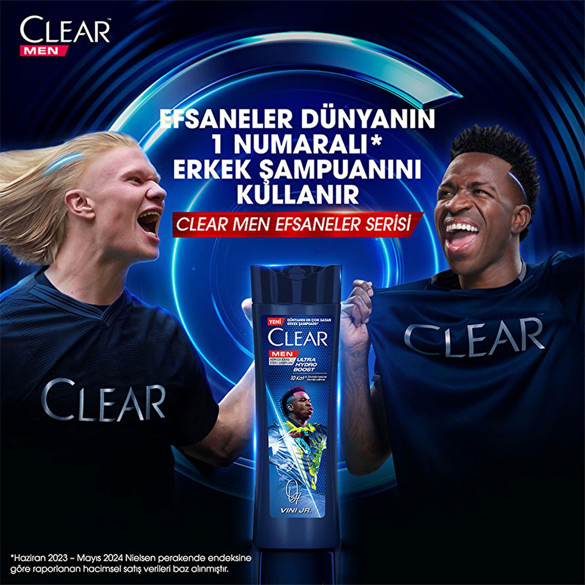 Clear Men Vin’cius Jœnior Anti-Dandruff Shampoo: Ultra Hydro Boost for Men - 10x Deeply Moisturizing, Eucalyptus &amp; Cedarwood, Fight Dry Scalp &amp; Flakes - image 8
