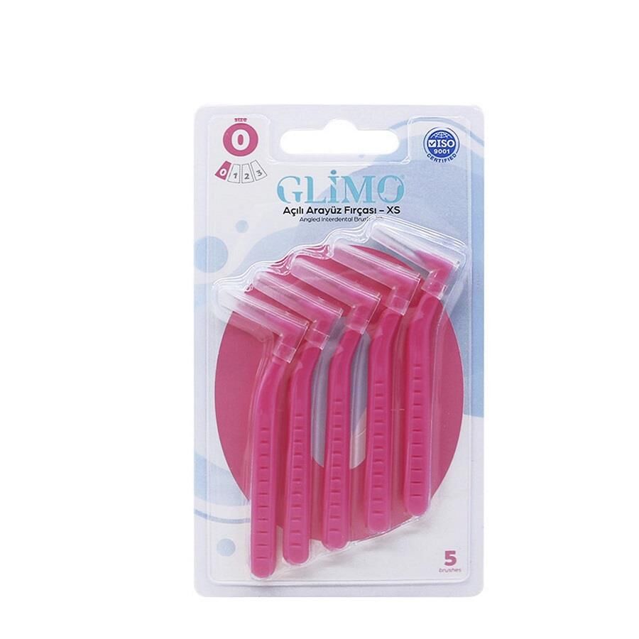 Glimo Angled Interdental Brush XS for Precise Cleaning 5 Count