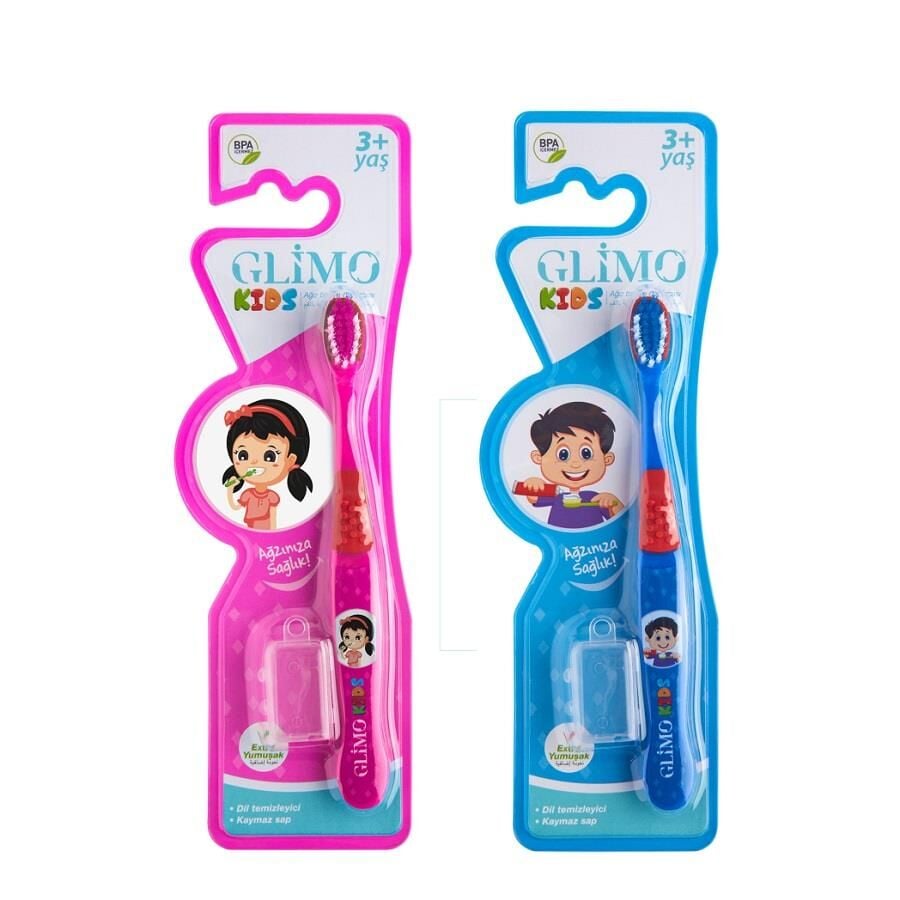 Glimo Kids Soft Bristle Toothbrush for Ages 3+ (1 Count)