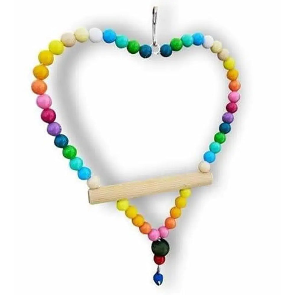 Glipet Heart Bead Bird Swing for Cages 16 x 13 cm