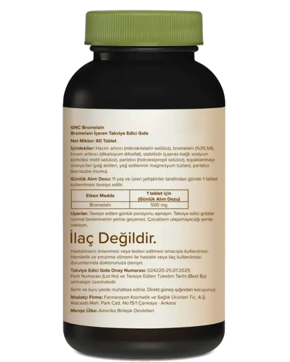 GNC Bromelain 60 Tablets - Digestive Enzyme Supplement