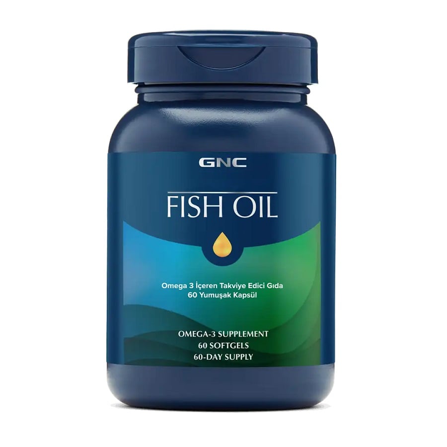 GNC Fish Oil Omega-3 Supplement for Daily Wellness 60 Softgels
