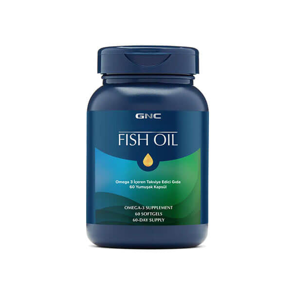 GNC Fish Oil Omega-3 Supplement for Daily Wellness 60 Softgels