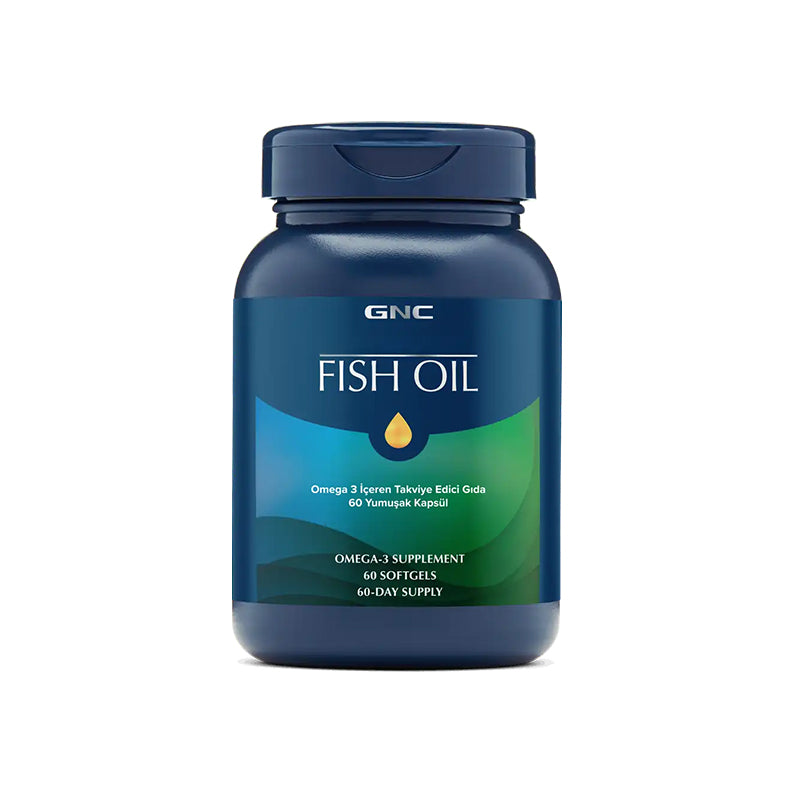 GNC Fish Oil Omega-3 Supplement for Daily Wellness 60 Softgels