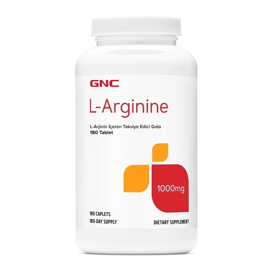 GNC L-Arginine 1000mg Dietary Supplement 180 Tablets