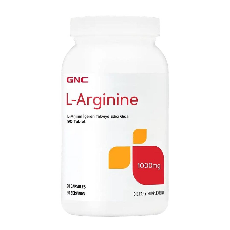GNC L-Arginine 1000 mg Amino Acid Supplement 90 Tablets
