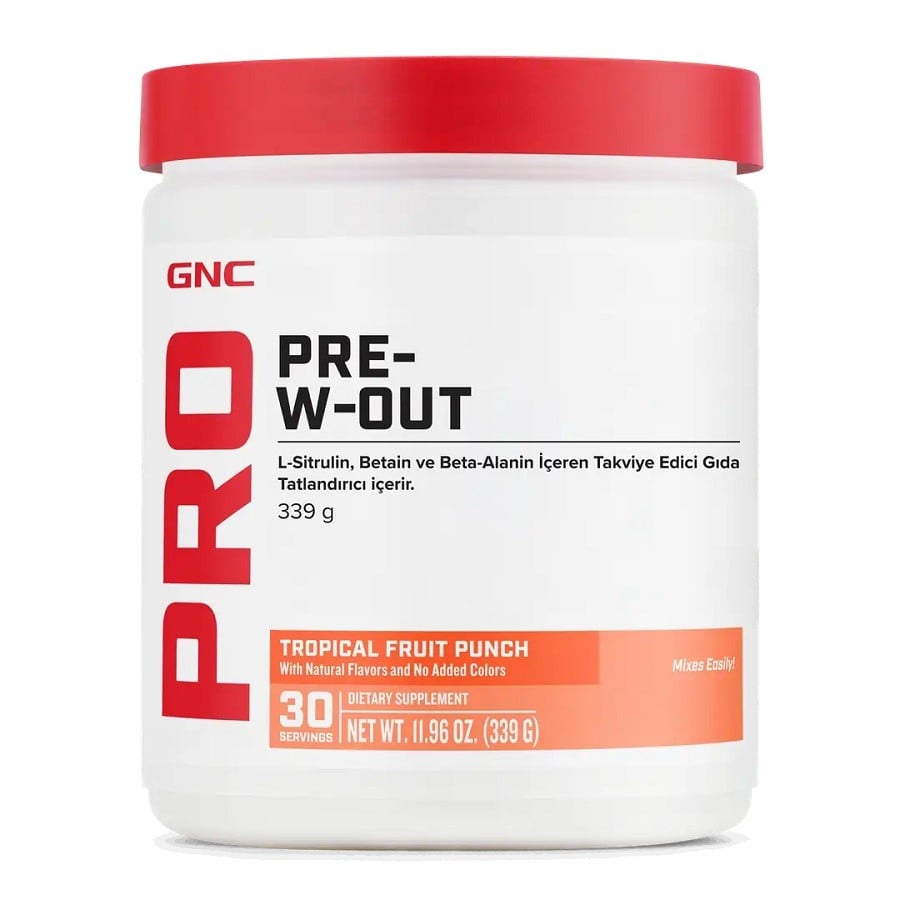 GNC Pro Pre-Workout W-Out Powder 339g Fruit Punch Energy Formula