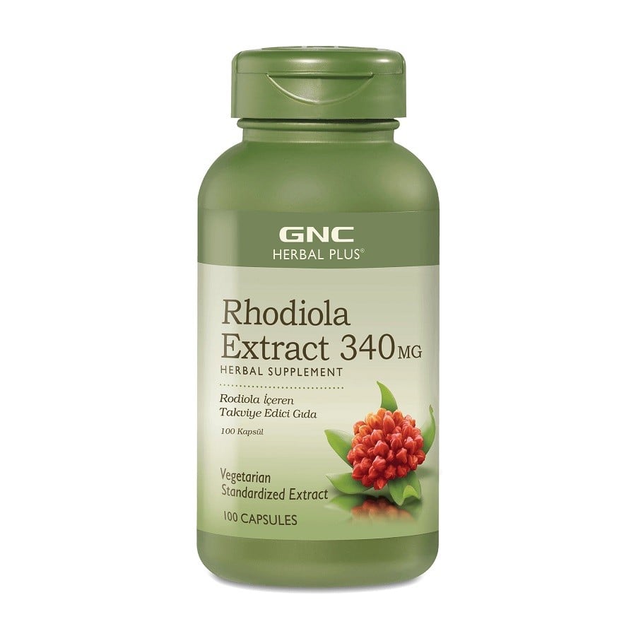 GNC Rhodiola Extract 100 Capsules - Adaptogenic Herbal Supplement