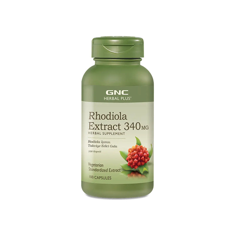 GNC Rhodiola Extract 100 Capsules - Adaptogenic Herbal Supplement
