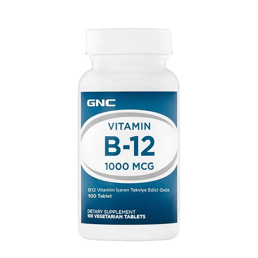 GNC Vitamin B12 1000 mcg Energy Support Supplement 100 Tablets