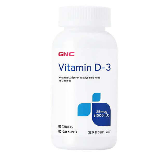 GNC Vitamin D3 Daily Dietary Supplement 180 Tablets