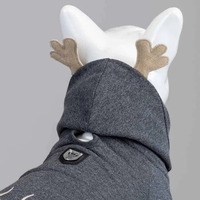 Lindo Club North Deer Anthracite Warm Dog Sweatshirt