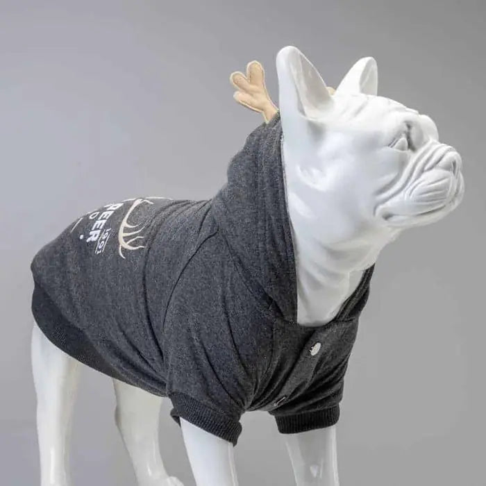 Lindo Club North Deer Anthracite Warm Dog Sweatshirt