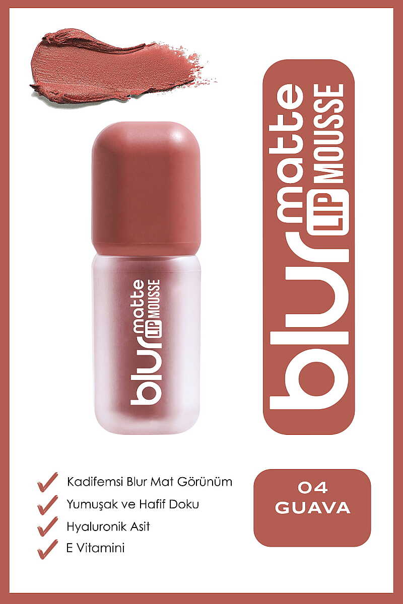 Golden Rose Blur Matte Lip Mousse 04 Guava - Velvety Matte Liquid Lipstick
