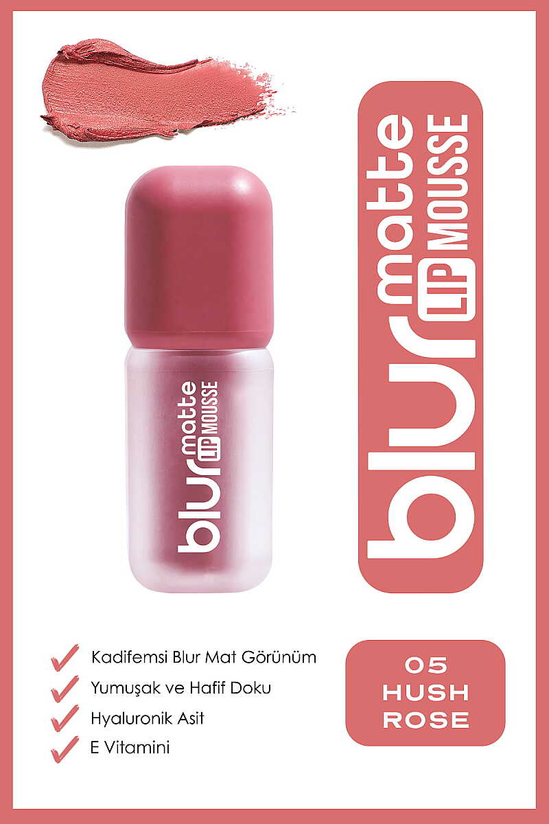 Golden Rose Blur Matte Lip Mousse 05 Hush Rose - Velvety Matte Liquid Lipstick