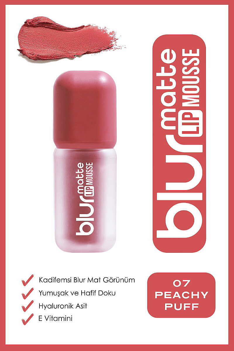 Golden Rose Blur Matte Lip Mousse 07 Peachy Puff Velvety Matte Liquid Lipstick