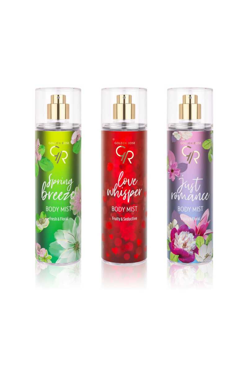 Golden Rose Love Whisper Body Mist with Red Berry and Peach Scent