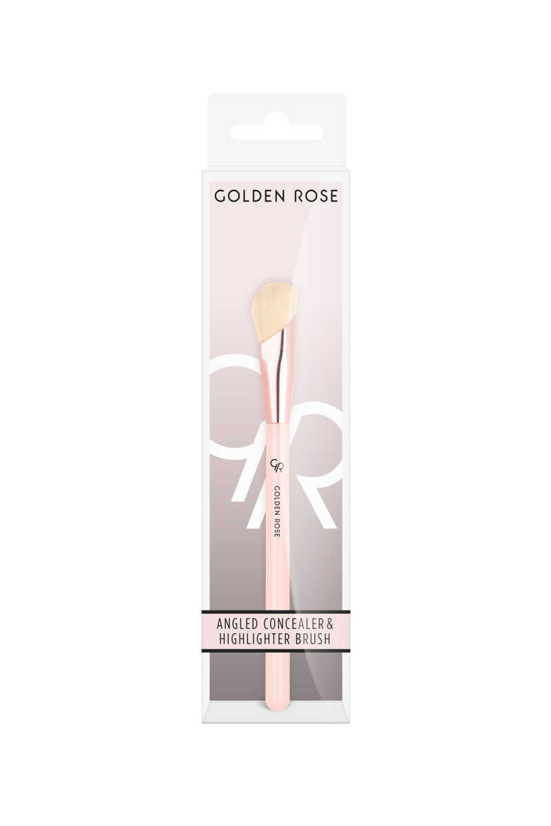 Golden Rose Angled Concealer &amp; Highlighter Brush for Flawless Blending
