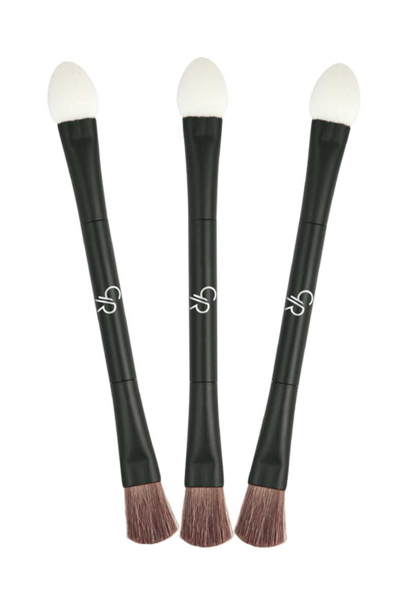 Golden Rose Double-Ended Eyeshadow Brush for Seamless Blending