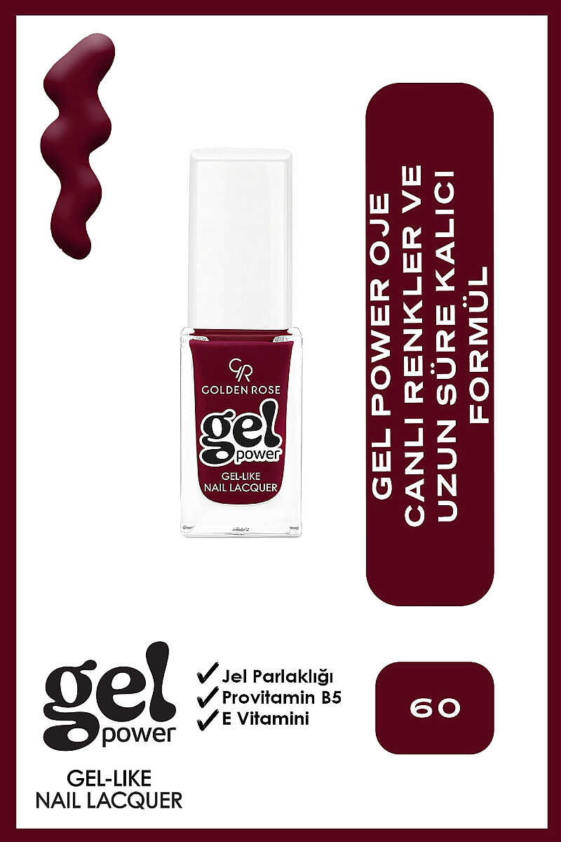Golden Rose Gel Power Gel-Like Nail Color No:60 10.2ml