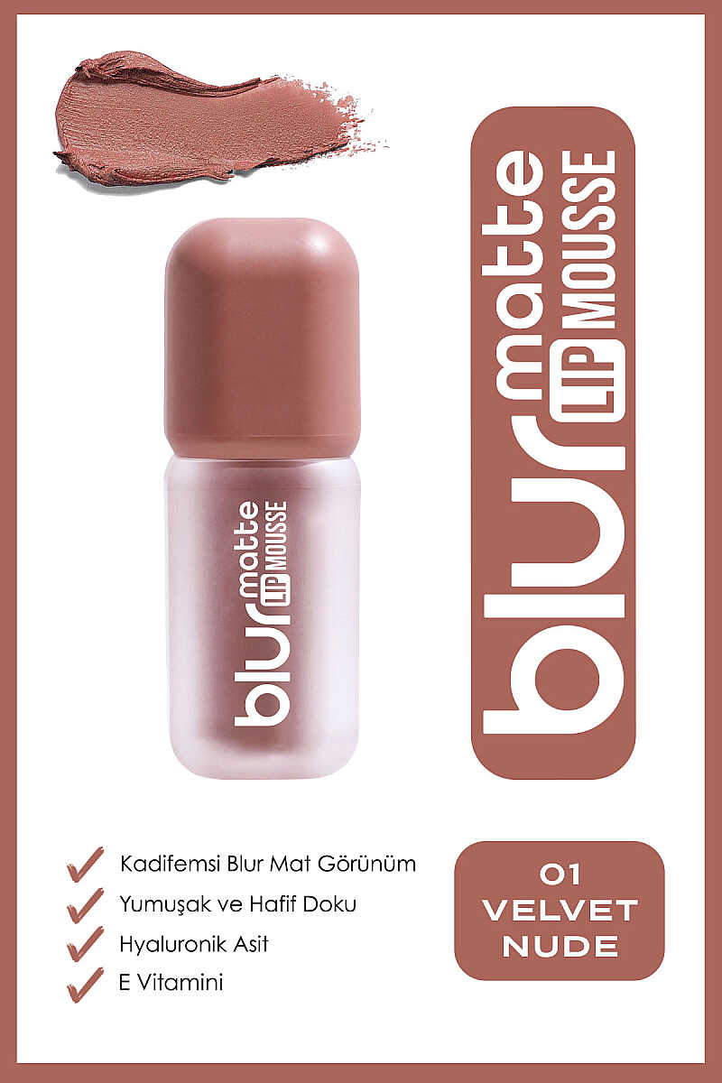 Golden Rose Blur Matte Lip Mousse 01 Velvet Nude Liquid Lipstick