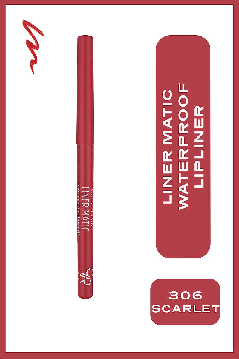 Golden Rose Liner Matic Waterproof Lip Liner 306 Scarlet