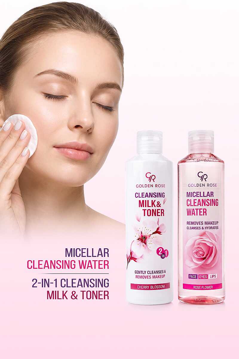 Golden Rose Micellar Cleansing Water - Makeup Remover for Face, Eyes & Lips
