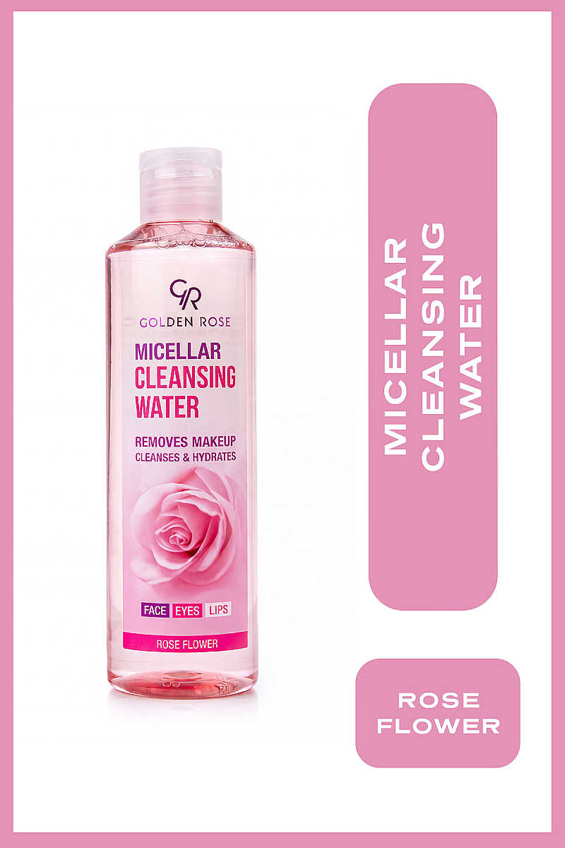 Golden Rose Micellar Cleansing Water - Makeup Remover for Face, Eyes & Lips