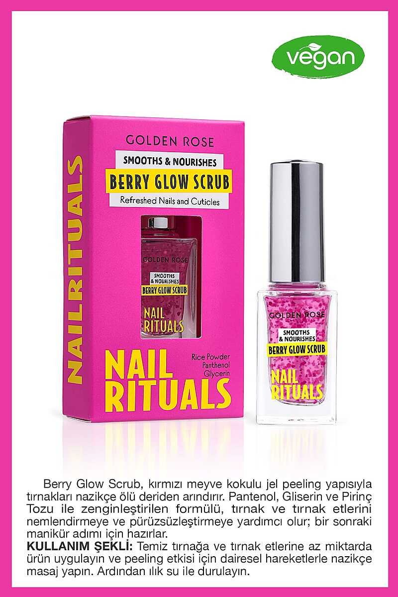 Golden Rose Nail Rituals Berry Glow Scrub Smoothing Formula 11ml