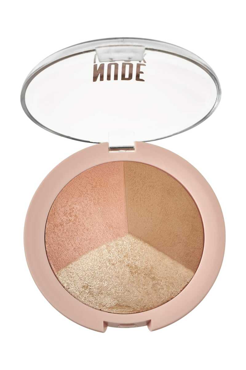 Golden Rose Nude Look Baked Trio Face Powder 3-in-1 Palette